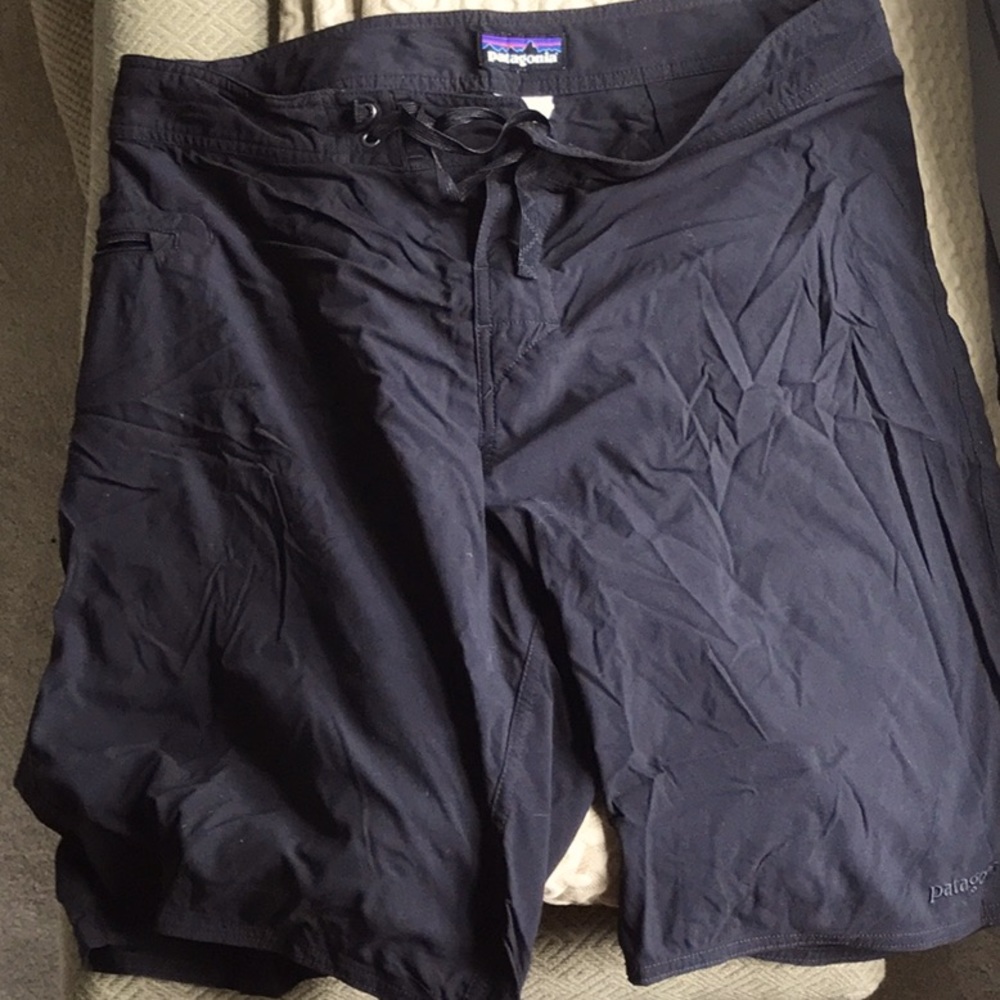 Black Patagonia, men’s, bathing suit, size 33 waist, 9 inch inseam